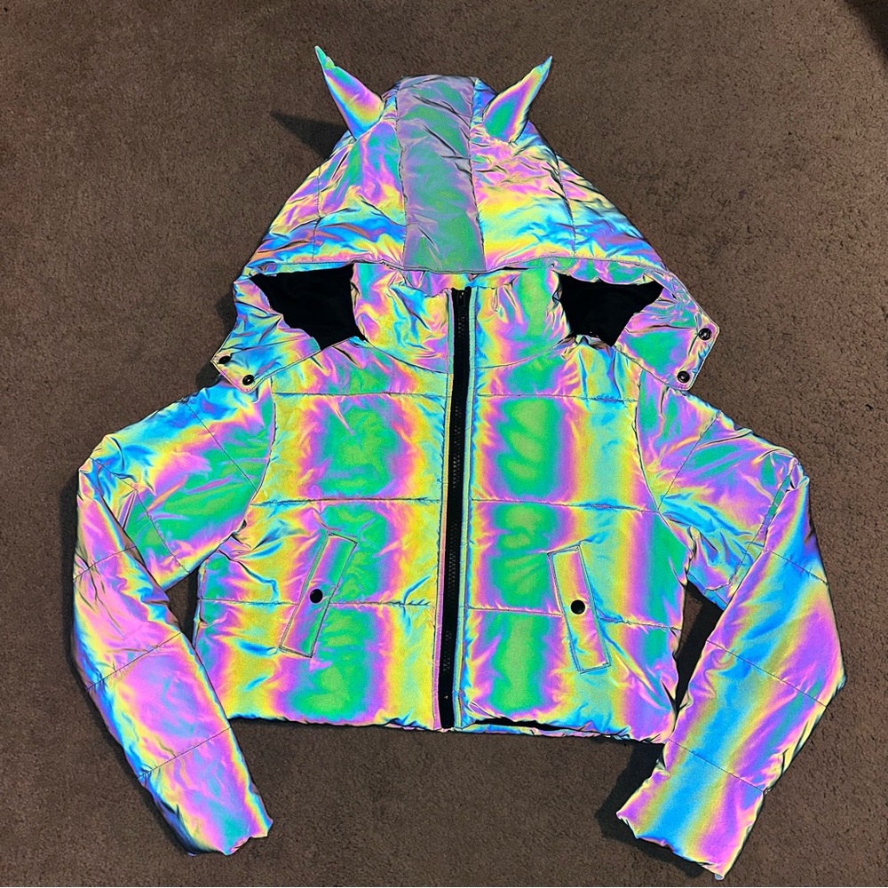 Night Savage Signalz Reflective Horned Jacket by Dolls Kill
